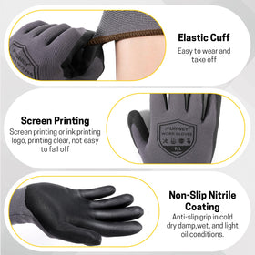 FURWEY gardening use gloves offer oil resistance and flexible grip.