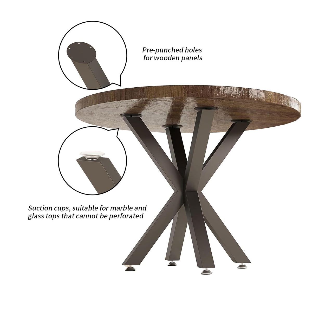 FUSHIAIPTC versatile compatibility with glass and stone tops for dining or desks