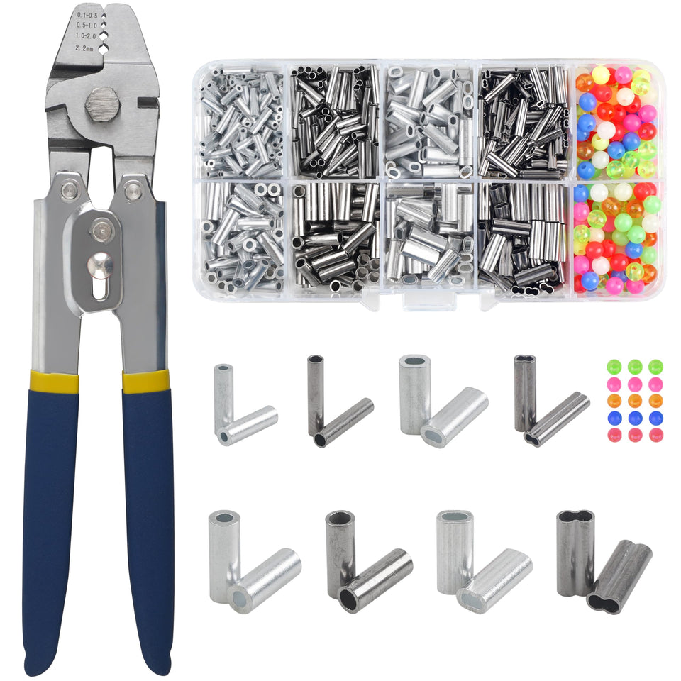 FUSIGO fishing crimping tool kit with ergonomic grip for precise crimps.