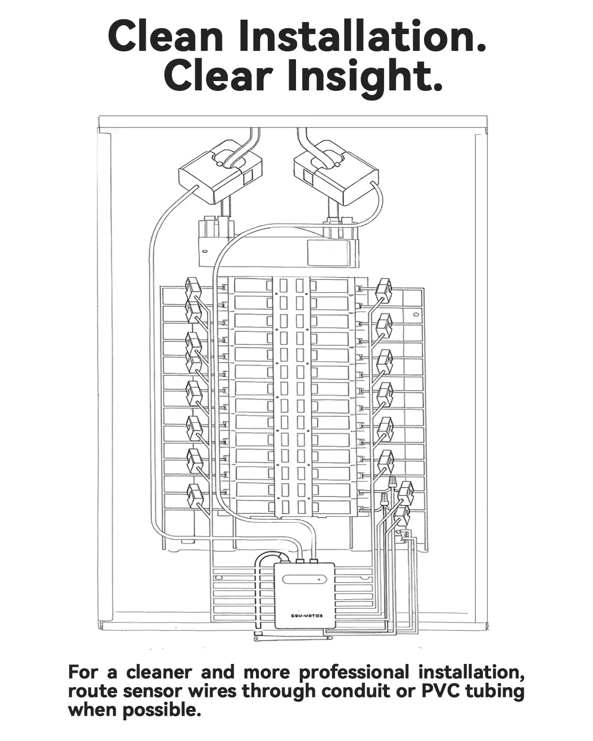Fusion Energy sixteen 50A sensors visible for appliance monitoring