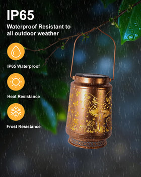 Fussion mushroom lantern with quick solar charging and 5 second installation.