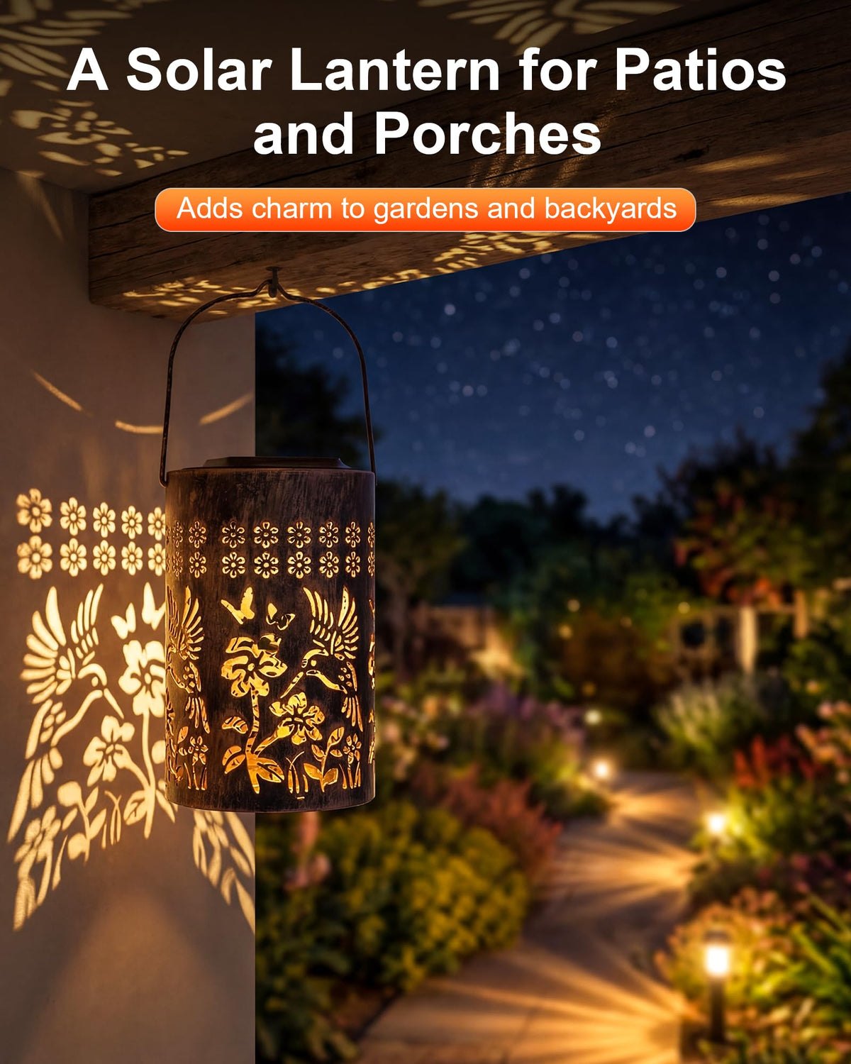 Fussion solar lantern auto-on at dusk for effortless illumination