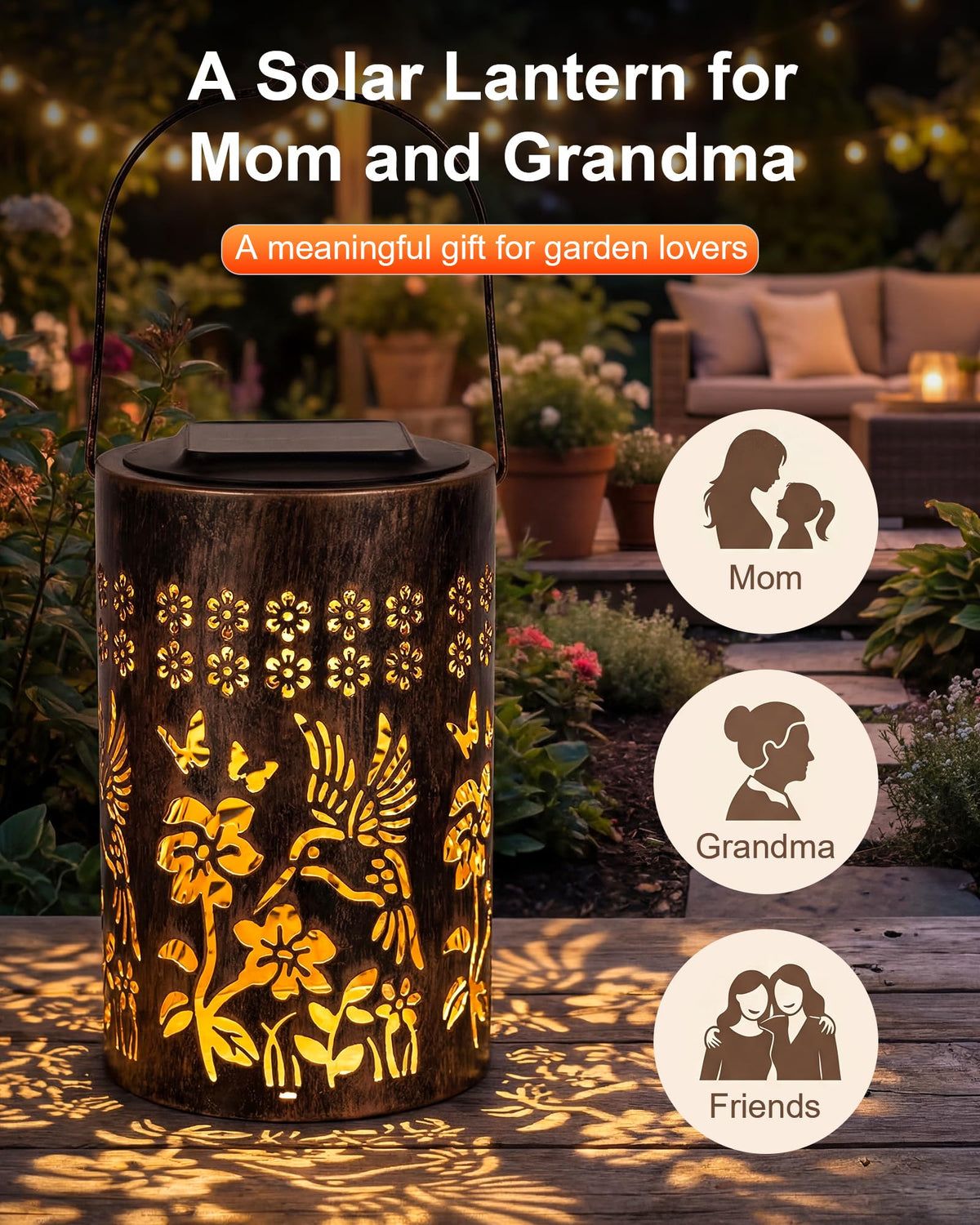 Fussion solar lantern with IP65 outdoor protection for rain and shine