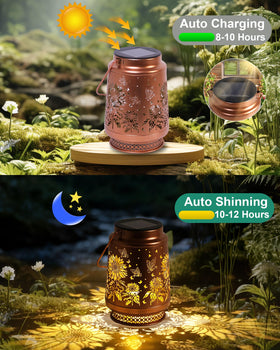 Fussion lantern hanging view demonstrates versatile outdoor use on trees or porch