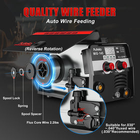 Futelo 145A ground clamp included ensures solid electrode grounding