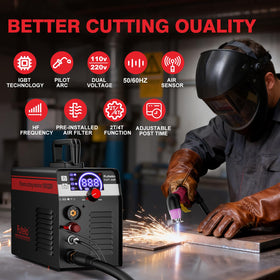 Futelo Plasma Cutter 55A side view with carrying handle for easy transport