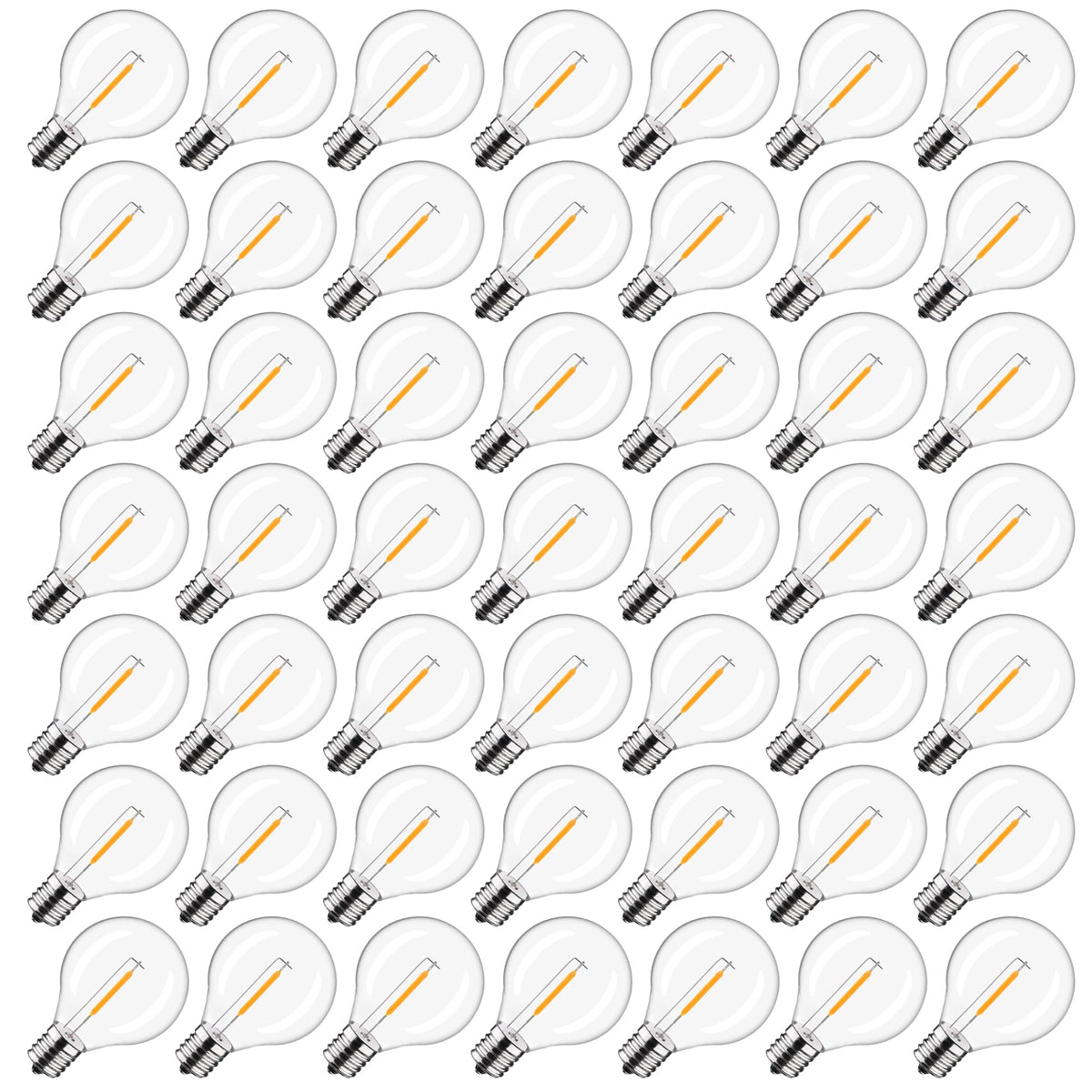 FUTIME 50-pack G40 LED bulbs ready for outdoor string lighting
