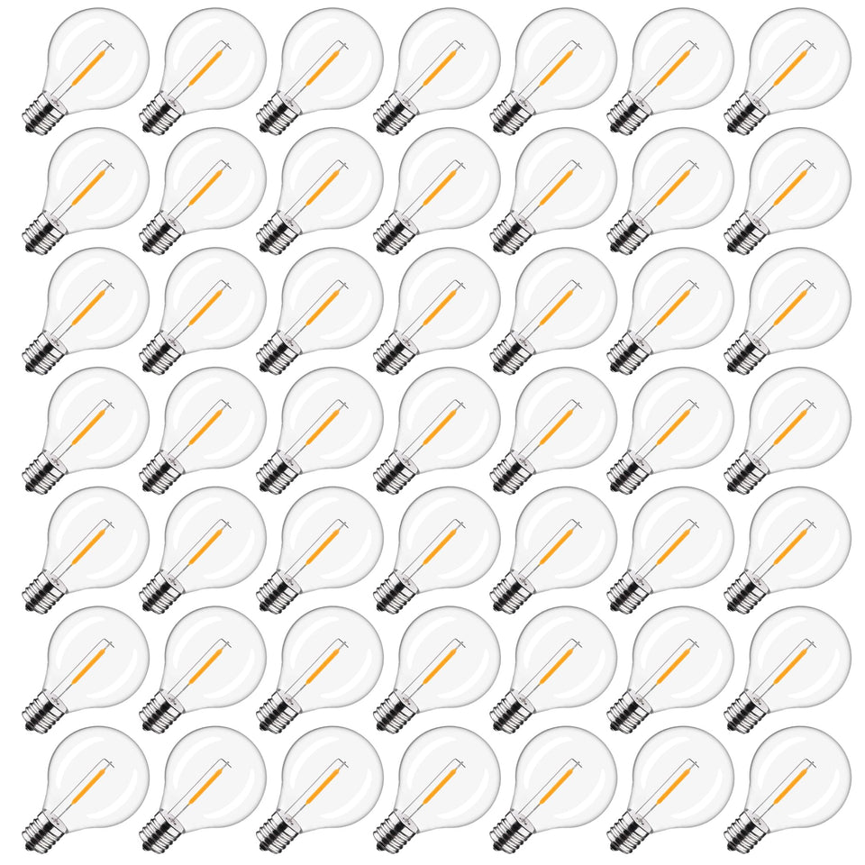FUTIME 50-pack G40 LED bulbs ready for outdoor string lighting