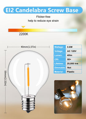 FUTIME G40 LED bulbs with shatterproof plastic for durable indoor and outdoor use