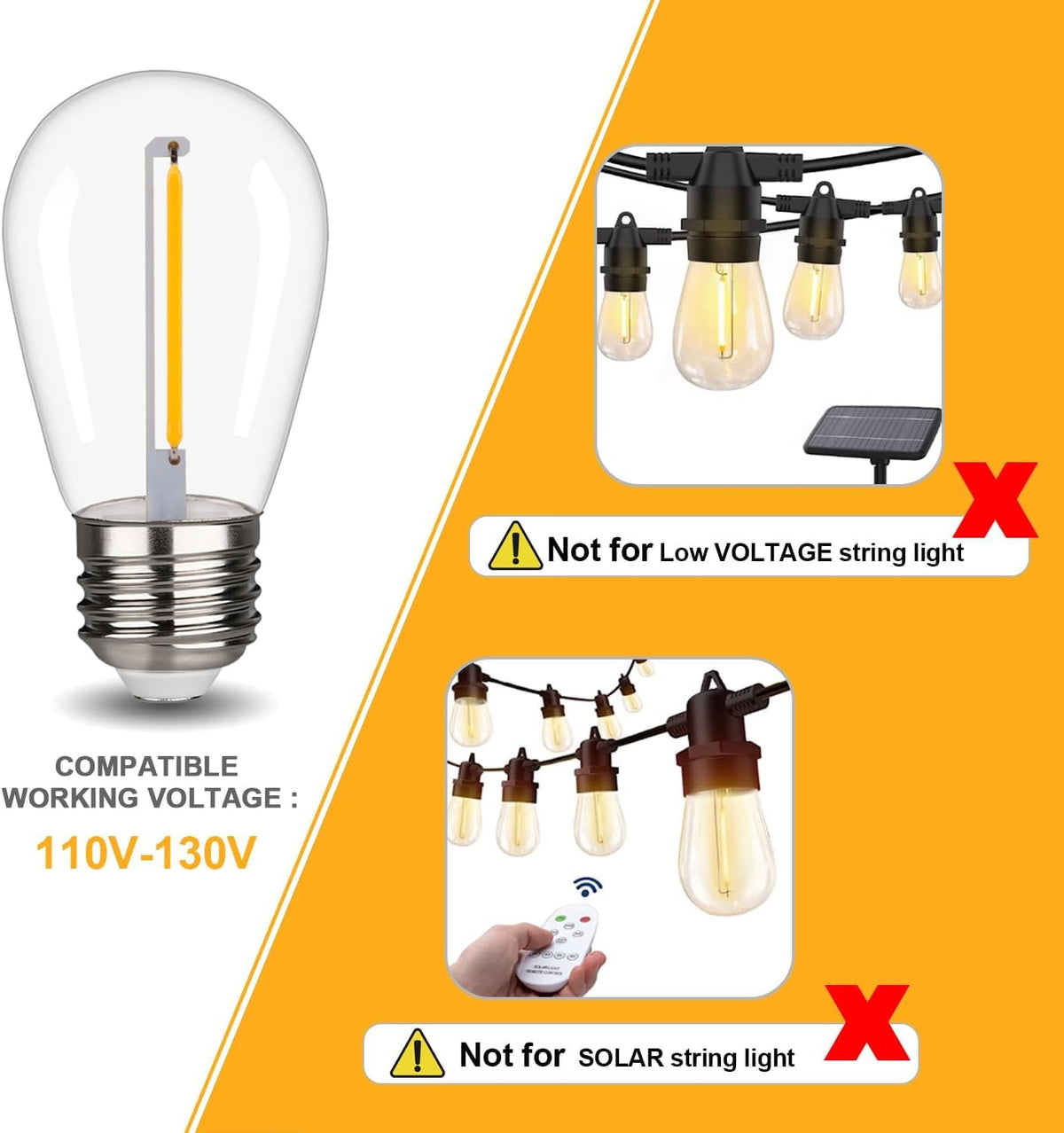 48-pack FUTIME S14 LED bulbs ideal for long-lasting outdoor lighting