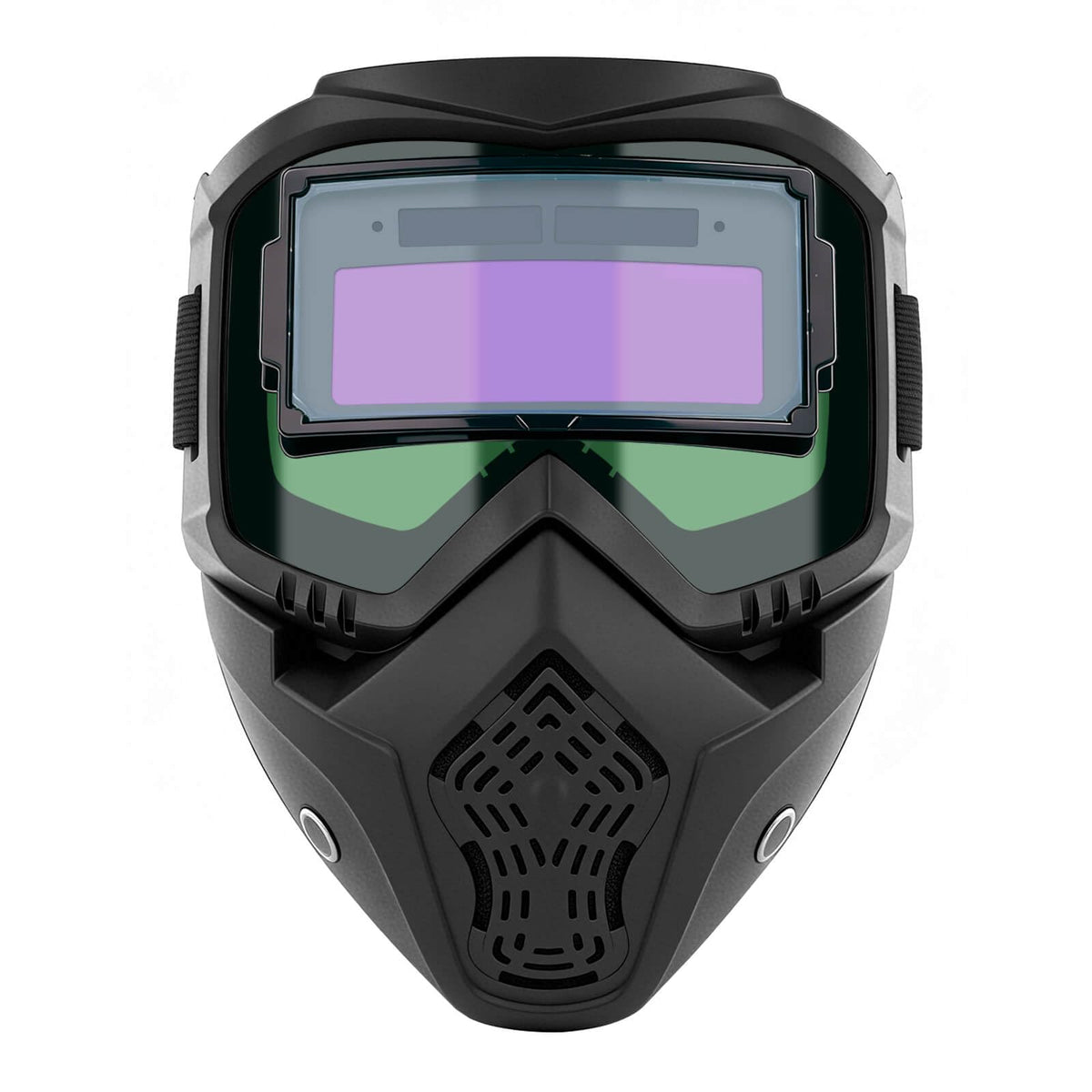 FUTRPOW auto-darkening welding mask with instant eye protection during bright arcs.