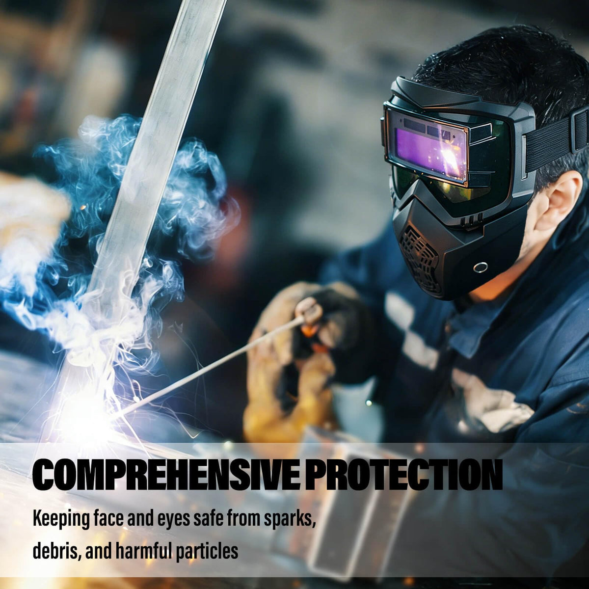 FUTRPOW dual auto dimming screens adapt in real time for clearer welds.