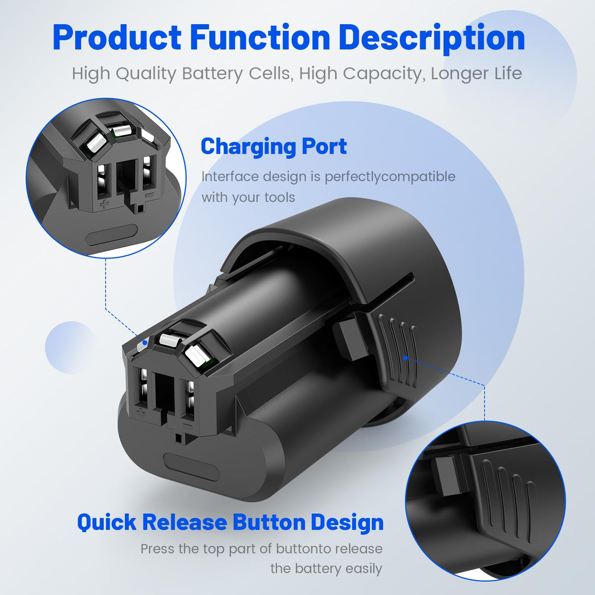 Futurebatt 12V battery with CE, FCC, RoHS certifications for safe performance