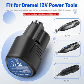 Futurebatt 12V battery compatibility with Dremel 8240-8260 models