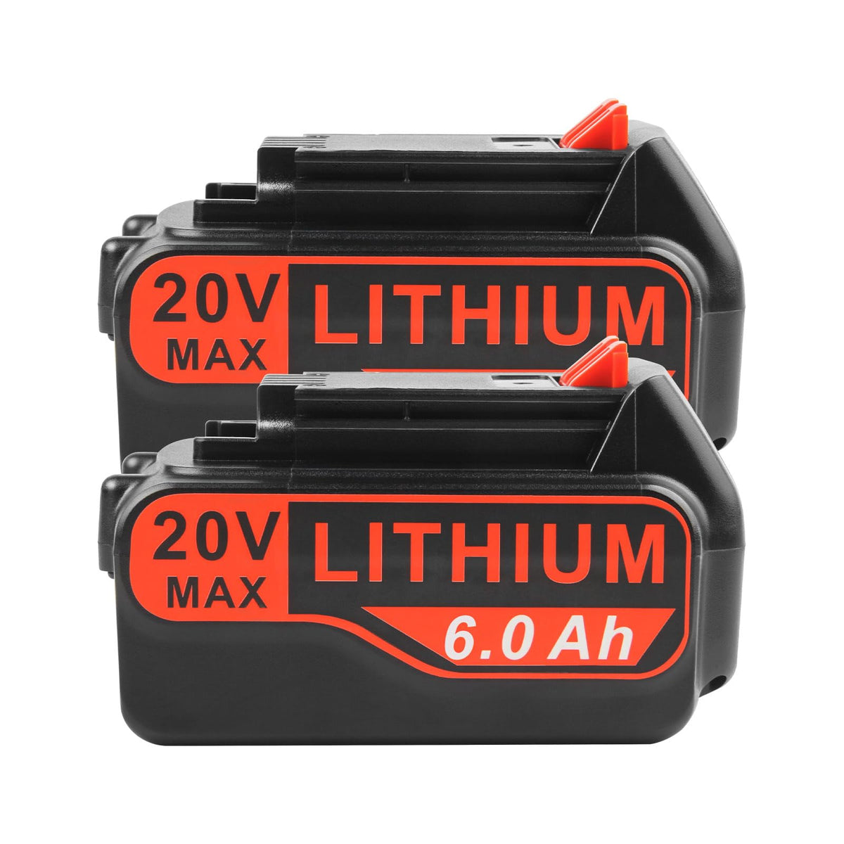 Futurebatt 6.0Ah 20V LB20 battery powers Black+Decker tools with extended runtime.