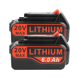 Futurebatt 6.0Ah 20V LB20 battery powers Black+Decker tools with extended runtime.