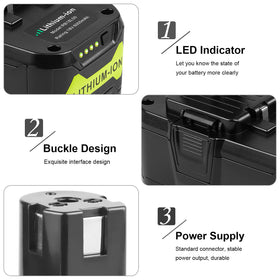 Futurebatt high-capacity 6Ah Li-ion battery offers longer runtime.