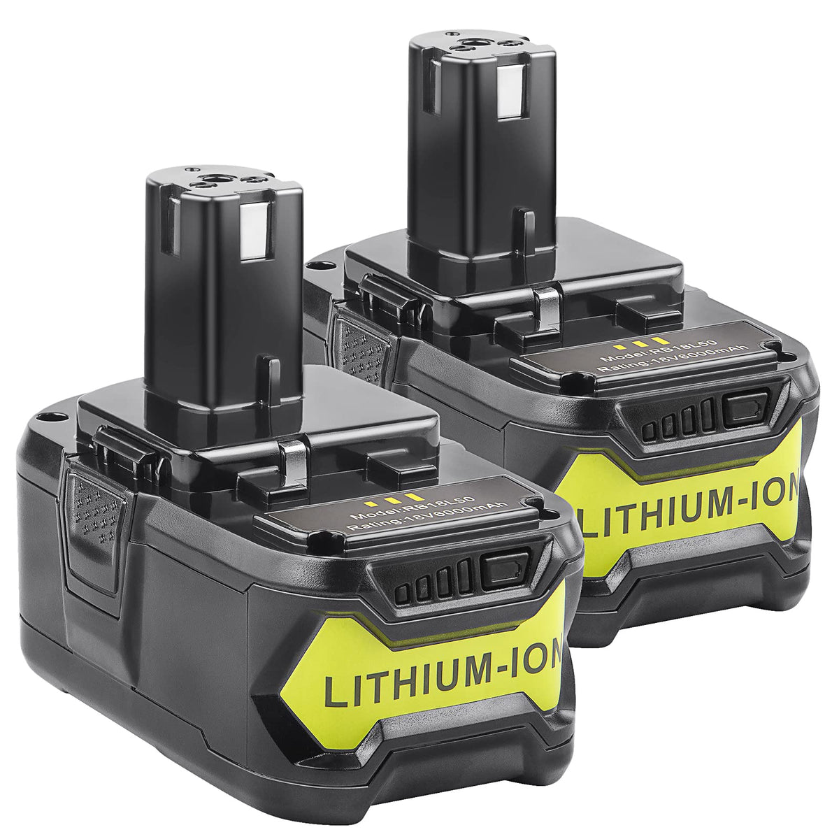 Futurebatt 18V 6.0Ah battery two-pack with long-life capacity for Ryobi tools
