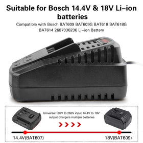 Futurebatt BC660 side view shows slim and fat pack compatibility.