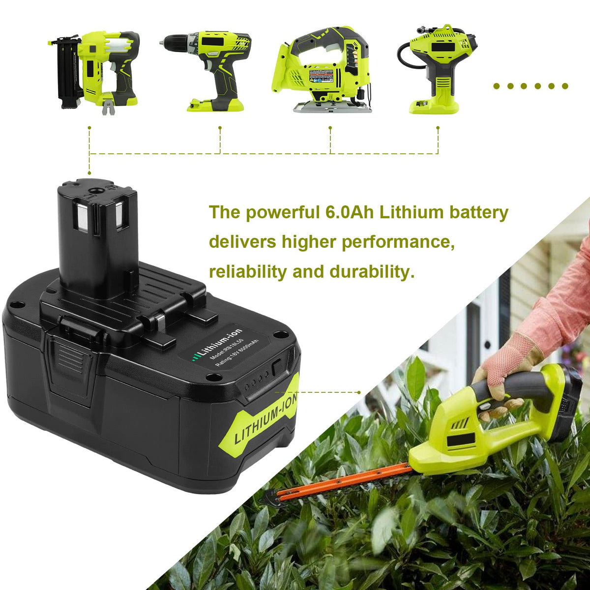 Futurebatt fast-charge capable with steady voltage for smooth operation.
