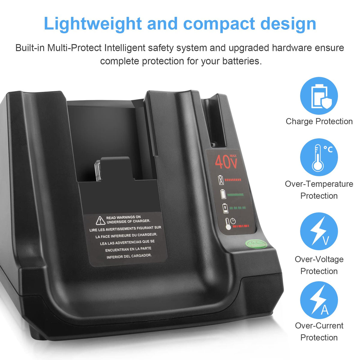 Futurebatt LCS40 USB ports in use for charging accessories.