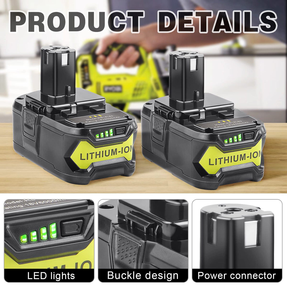 Futurebatt LED indicator displays battery charge level for easy planning
