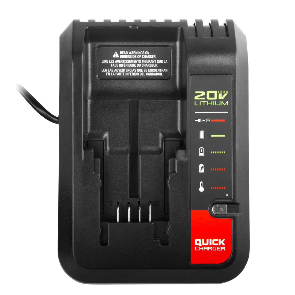 Futurebatt Quick Charger for Porter-Cable 20V Max Li-Ion batteries delivers fast power.