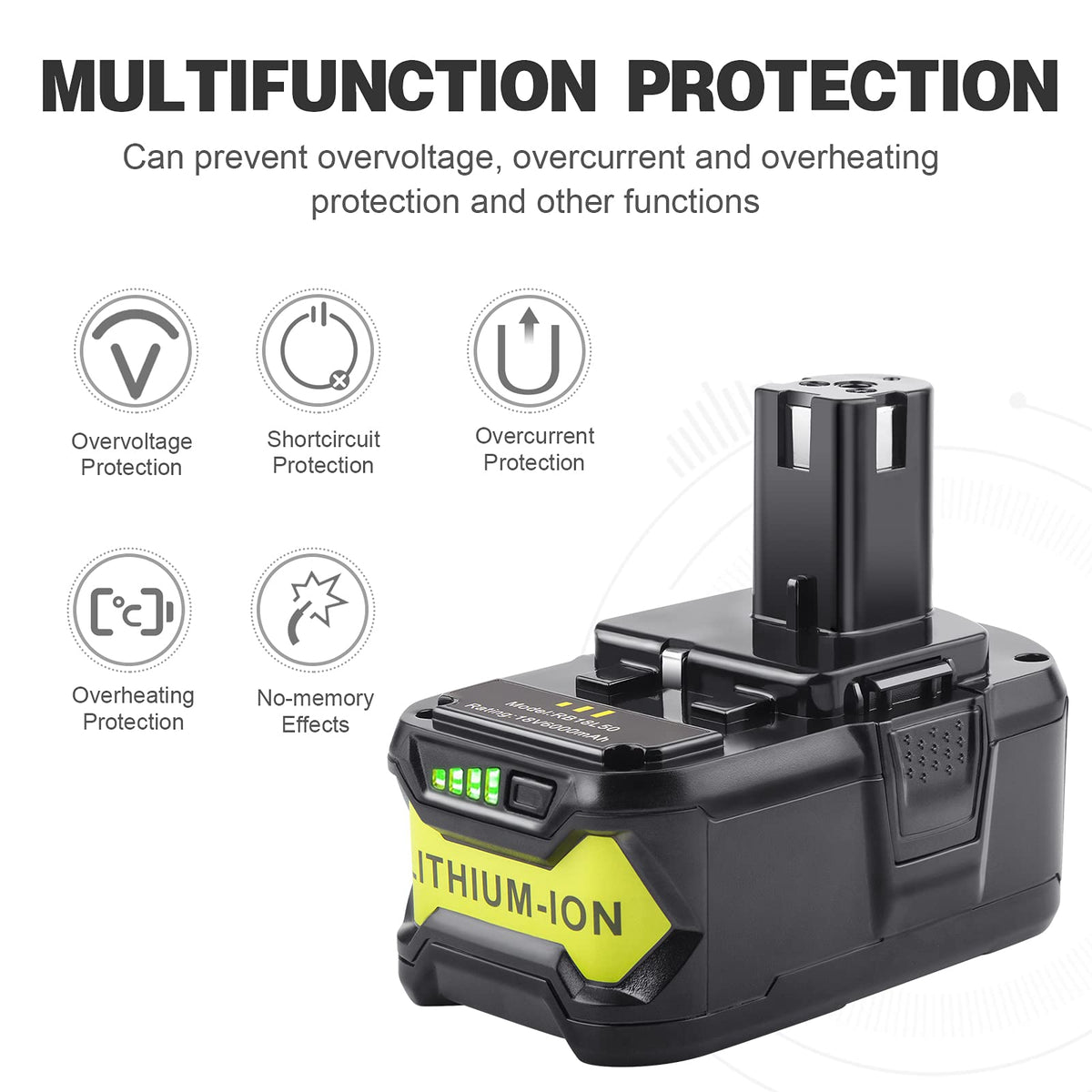 Futurebatt smart protection icons indicating safety features