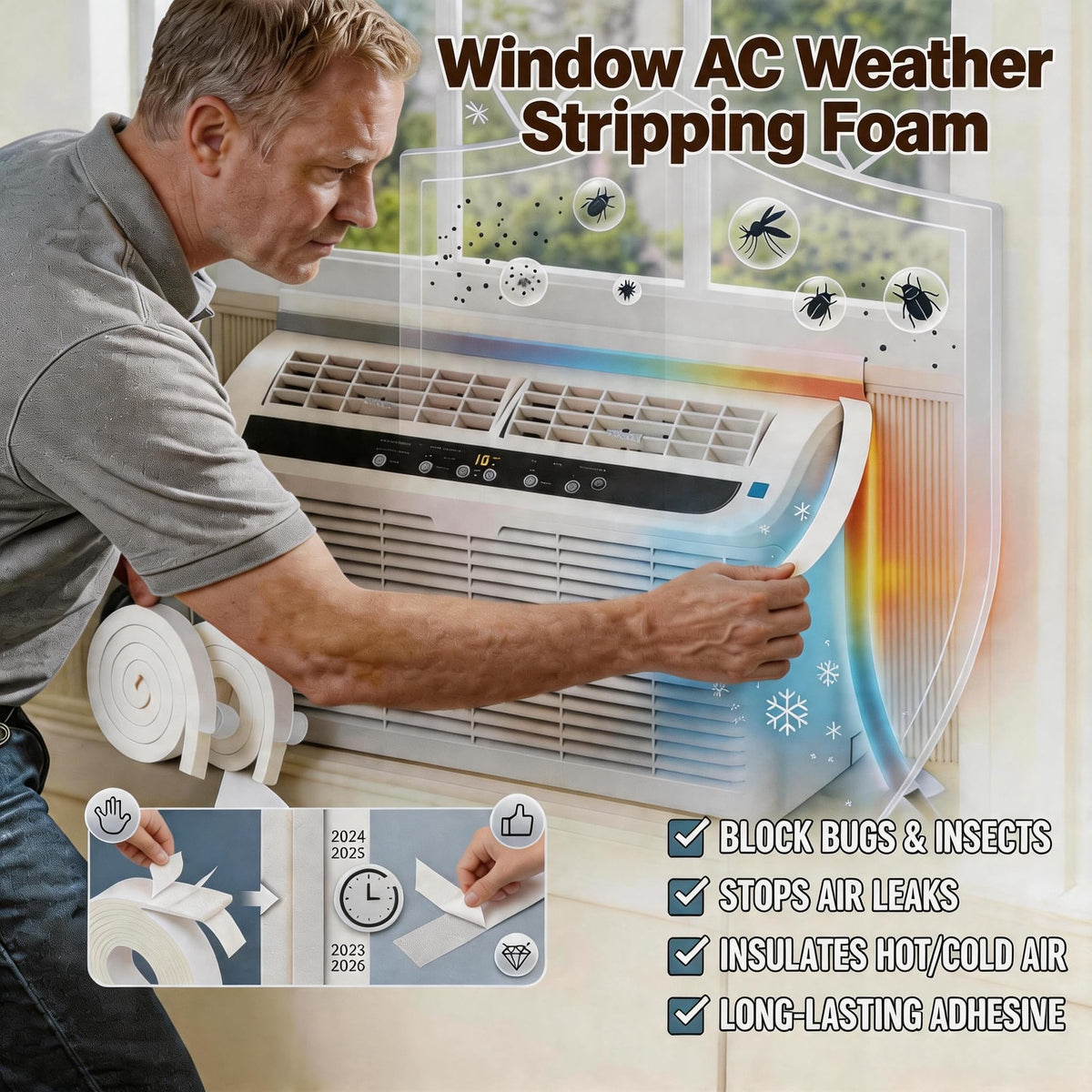 Futuwi weather seal installed in a window context.