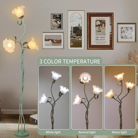Fuzzbopn Flower Floor Lamp 3-color LED temps let you customize warmth or coolness.