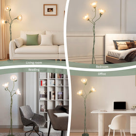 Fuzzbopn Flower Floor Lamp foot switch makes turning on the light quick.