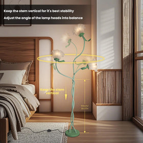 Fuzzbopn Flower Floor Lamp neck offers 360-degree adjustability for flexible lighting.