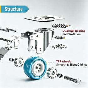 FVCLBZ casters support up to 550 lbs per wheel for heavy tasks
