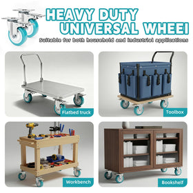FVCLBZ 4in casters include hardware kit for quick indoor installation