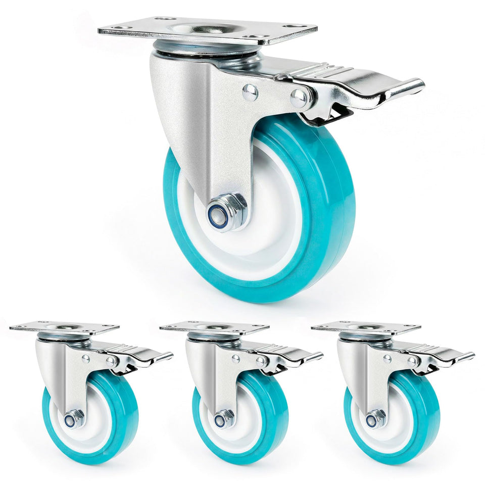 FVCLBZ 4in casters side view showing sturdy build for heavy-duty mobility