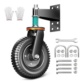 FVCLBZ 6-inch gate wheel on a wooden gate delivering smooth, stable operation