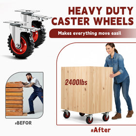 FVCLBZ rubber-tire caster with 360-degree swivel enables easy turns.