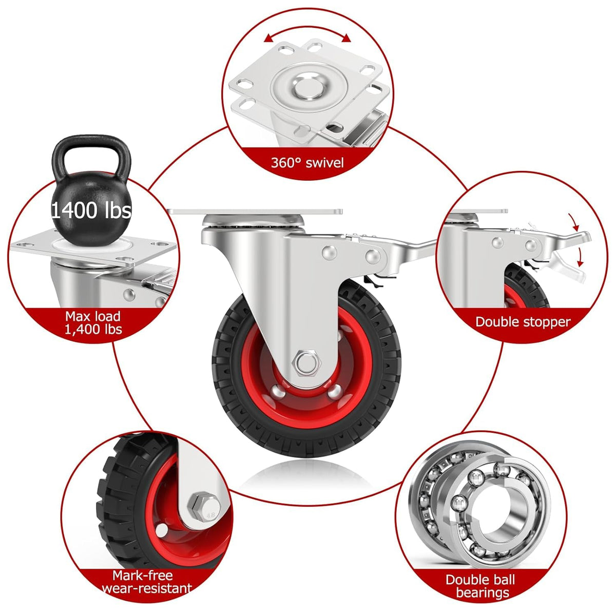 FVCLBZ dual-lock brakes keep equipment safely parked.