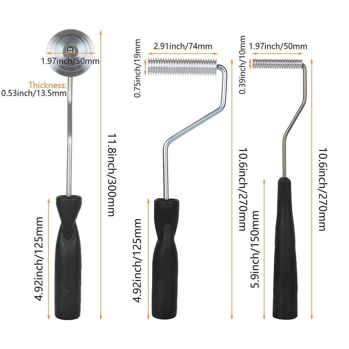 FVIEXE fiberglass roller 74x19mm targets thin laminates precisely