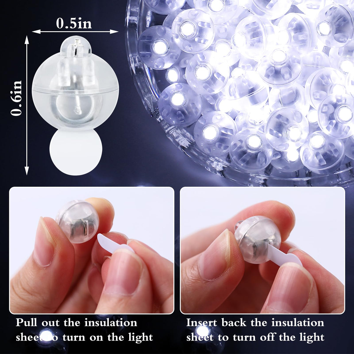 FWYWNL balloon light round LED globe in bright white for celebrations