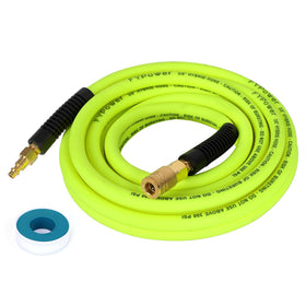 FYPower air hose 3/8x25ft uncoiled, flexible, and kink resistant for easy tool setup.