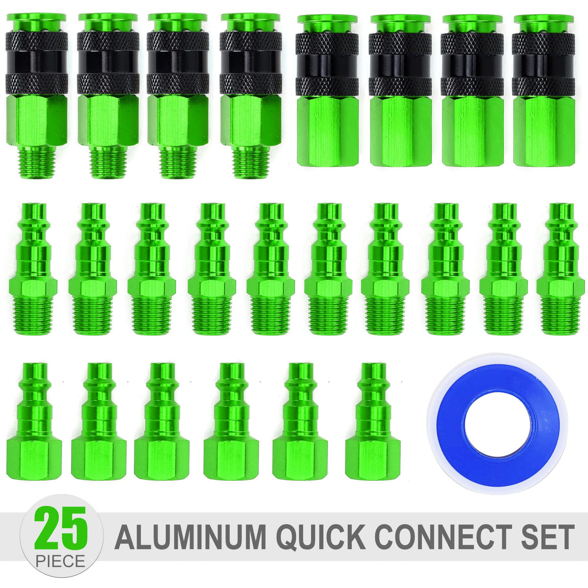FYPower air plug 1/4 NPT in green simplifies hose connections