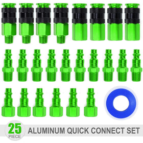 FYPower air plug 1/4 NPT in green simplifies hose connections