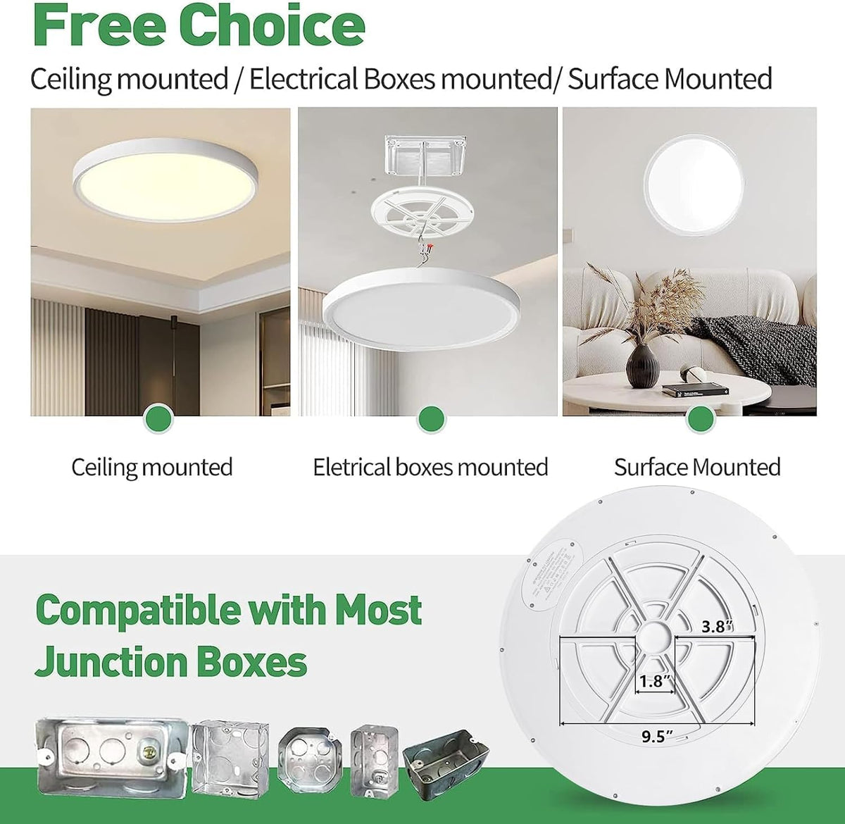 FY Wisdom Fly Lighting flush mount dust-sealed design keeps ceilings clean and protected.