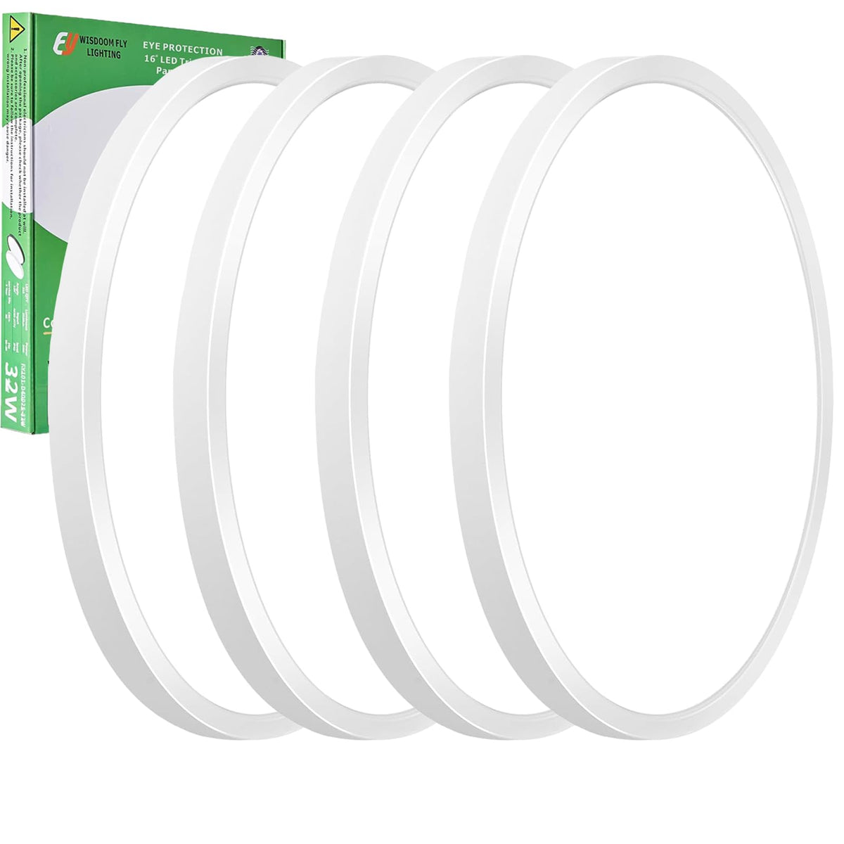 FY Wisdom Fly Lighting flush mount round panel closeup shows slim profile and even illumination.