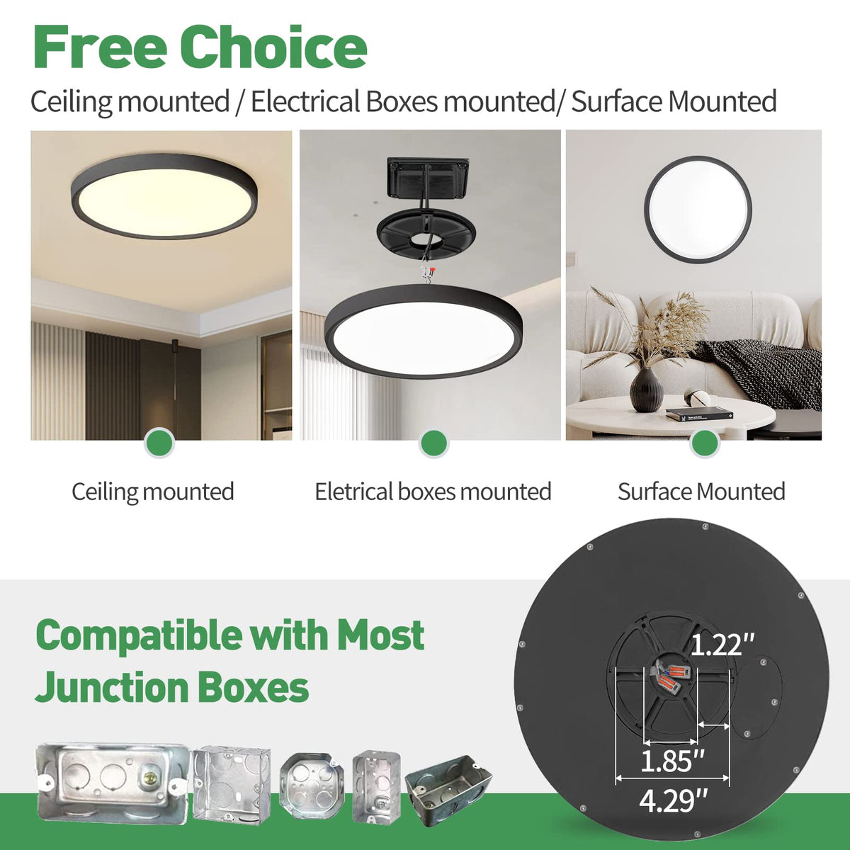 FY Wisdom Fly Lighting 12-inch LED flush mount black bedroom installation with soft ambient illumination.
