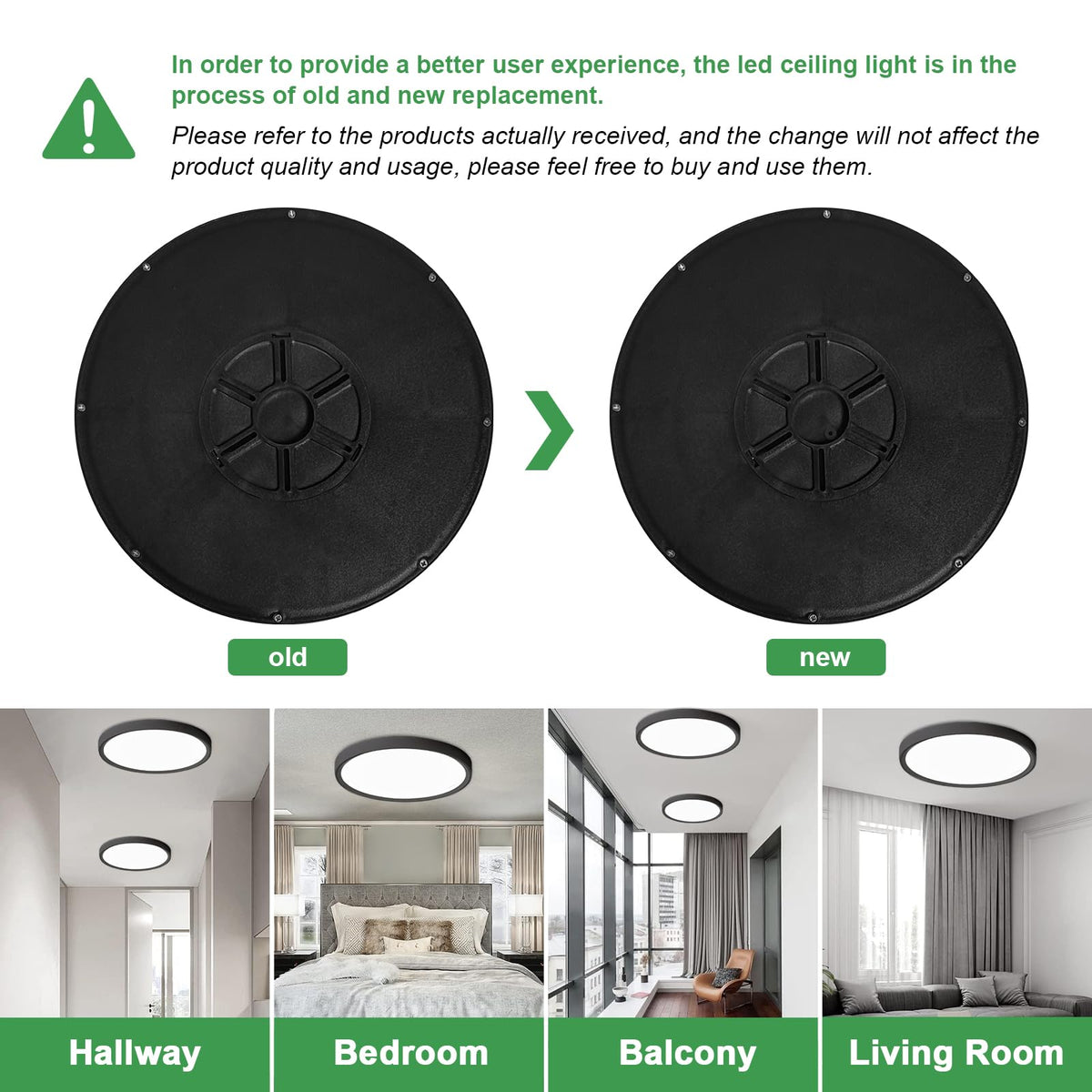 FY Wisdom Fly Lighting 12-inch LED flush mount black closeup shows slim profile.