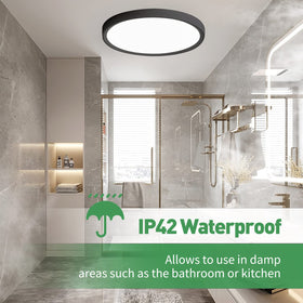 FY Wisdom Fly Lighting 12-inch LED flush mount black hallway glow supports clear navigation.