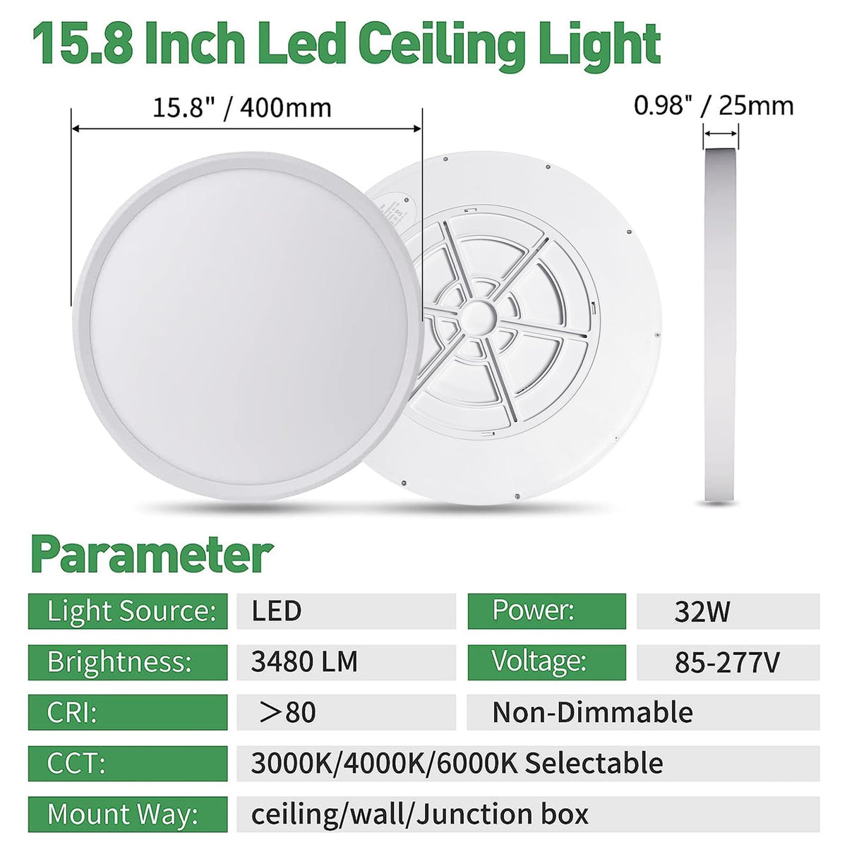 FY Wisdom Fly Lighting fixture with 3-CCT selectable temps: 3000K, 4000K, 6000K.
