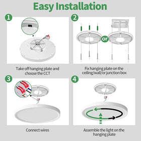 FY WISDOM FLY LIGHTING 6PK 12-inch flush mount easy-install panel for quick setup.